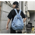 2022 Simple Leisure Style Jean Backpack Wear Resistant Denim College School Student Bag